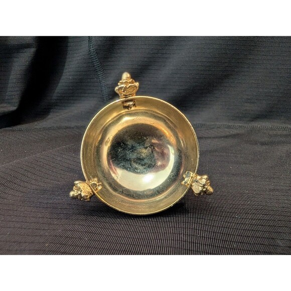 Vtg Footed Metal Pill Box Saccharin Serving Dish - Base Only No Lid - Egg Cup? - Picture 5 of 7